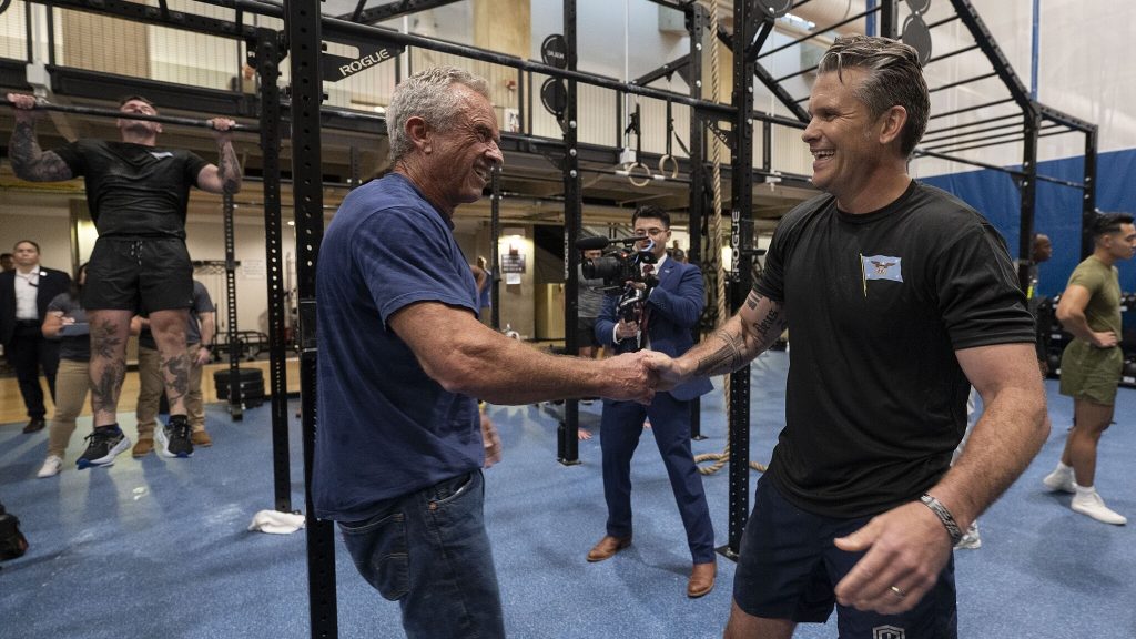 Secretary of Defense Pete Hegseth and Secretary of Department of Health and Human Services Robert F. Kennedy, Jr.