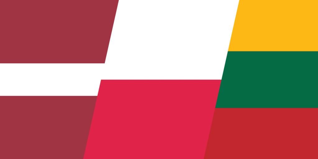 Lithuania, Poland, Latvia, flags