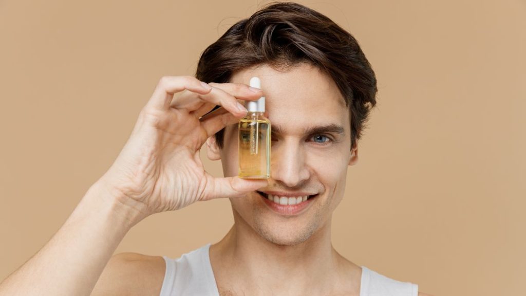Man with hair oil