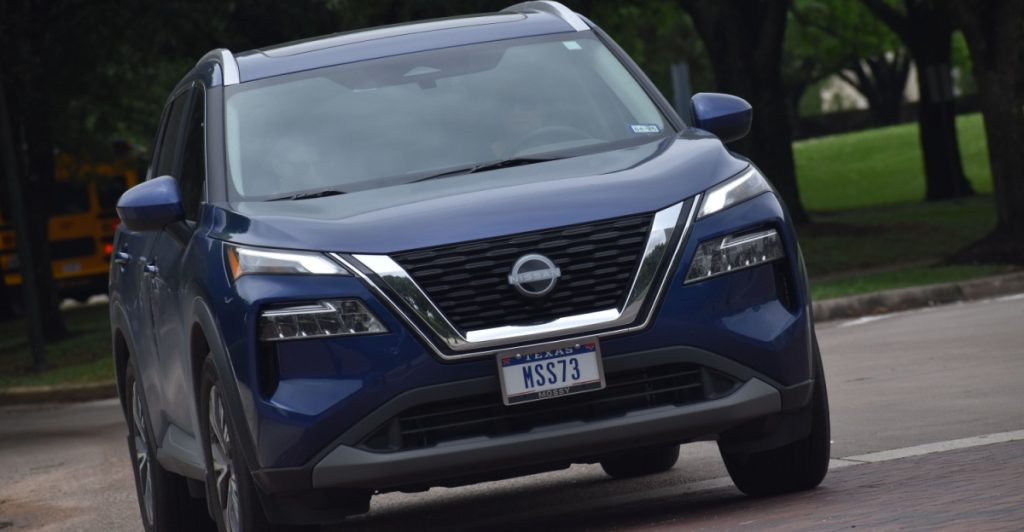 Blue colored Nissan Rogue SUV