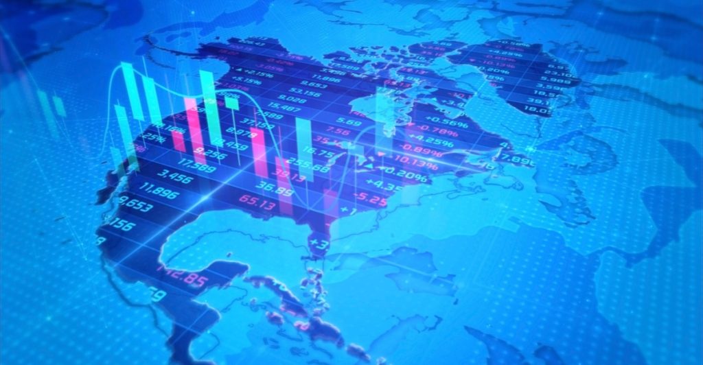 North America stock market and economic business growth