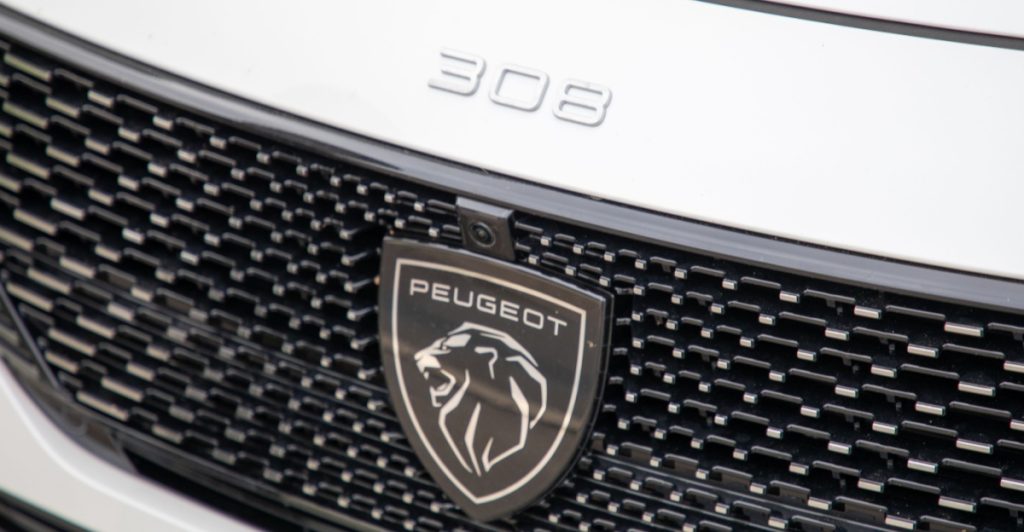 Peugeot 308 front new modern car logo brand, front af peugeot 308 bil