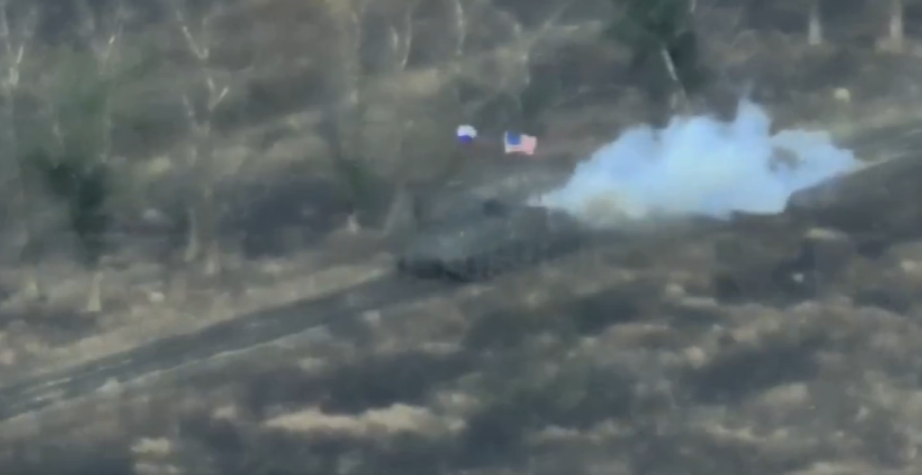 Russian tanks american flag