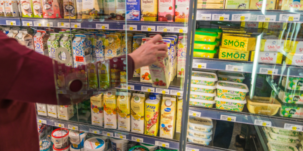 Mælk, milk, yoghurt, mejeriprodukter, supermarked, køledisk, butter, smør