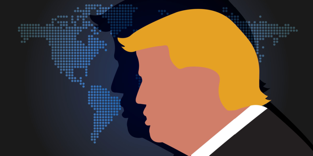 Donald Trump, world map