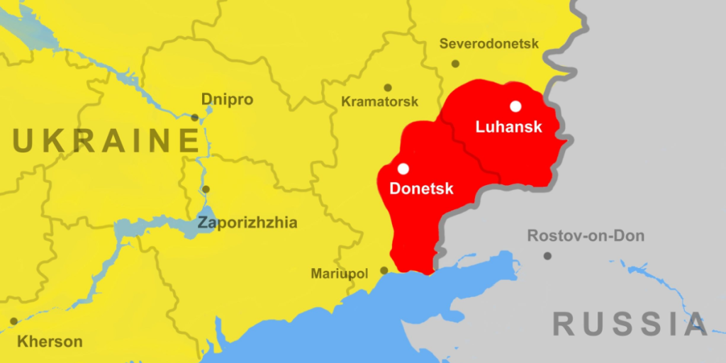 Donbas, Luhansk, Donetsk, map, Ukraine