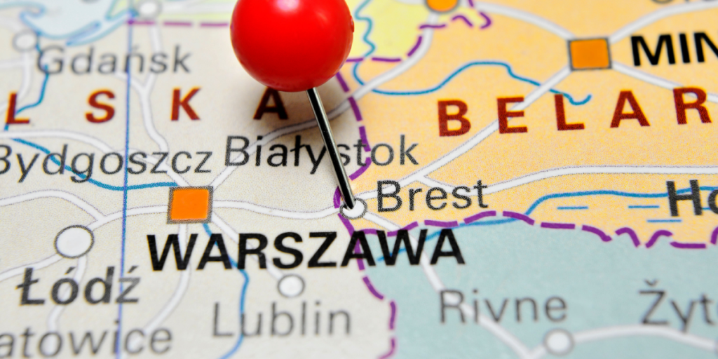 Belarus, Brest, pin, map