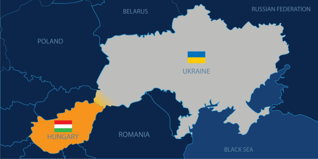 Ukraine, Hungary, map
