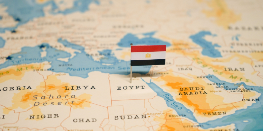 Egypt, map, flag