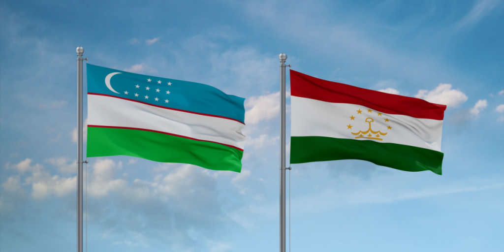 Tajikistan, Uzbekistan, flags