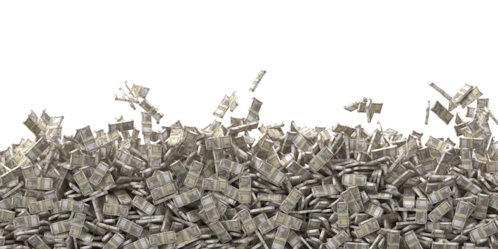 Rupees, cash, mountain of money