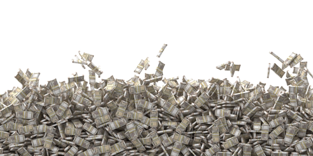 Rupees, cash, mountain of money