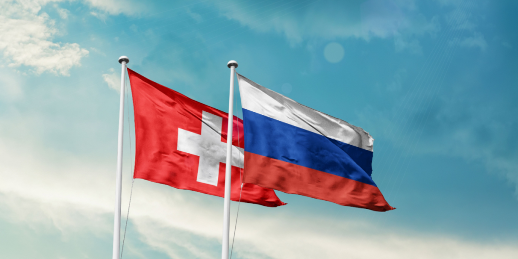 Switzerland, Russia, flags