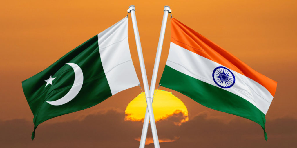 India, Pakistan, flags