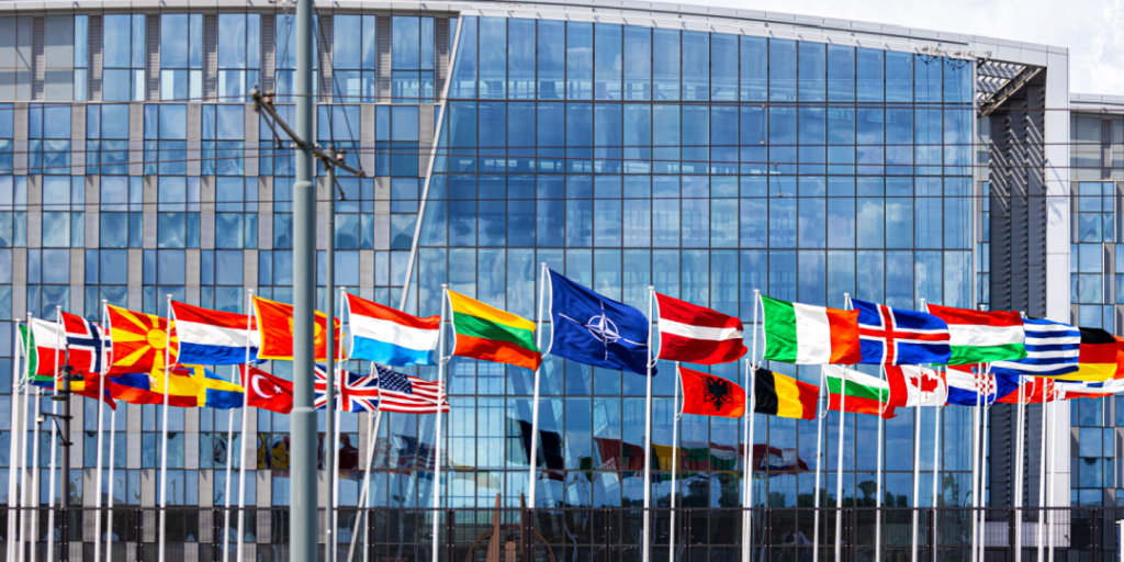 NATO headquarters, Brussels, flags