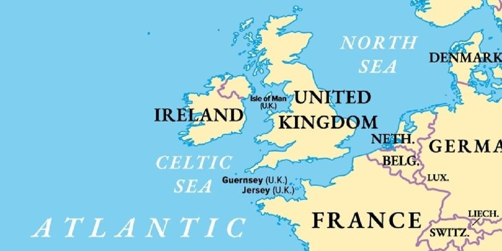 Europe, west coast, map