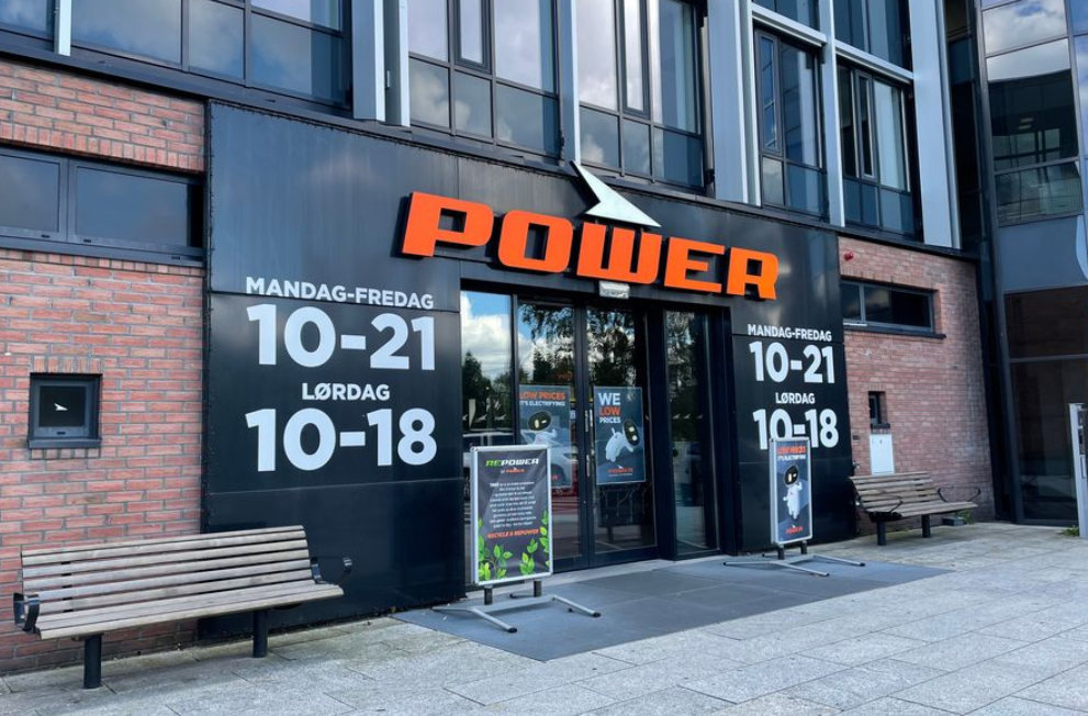 Power butik, elektronikbutik, store facade logo