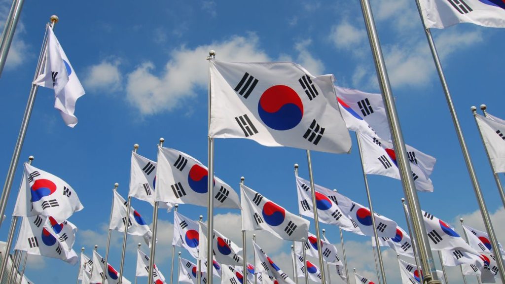 South korean flags