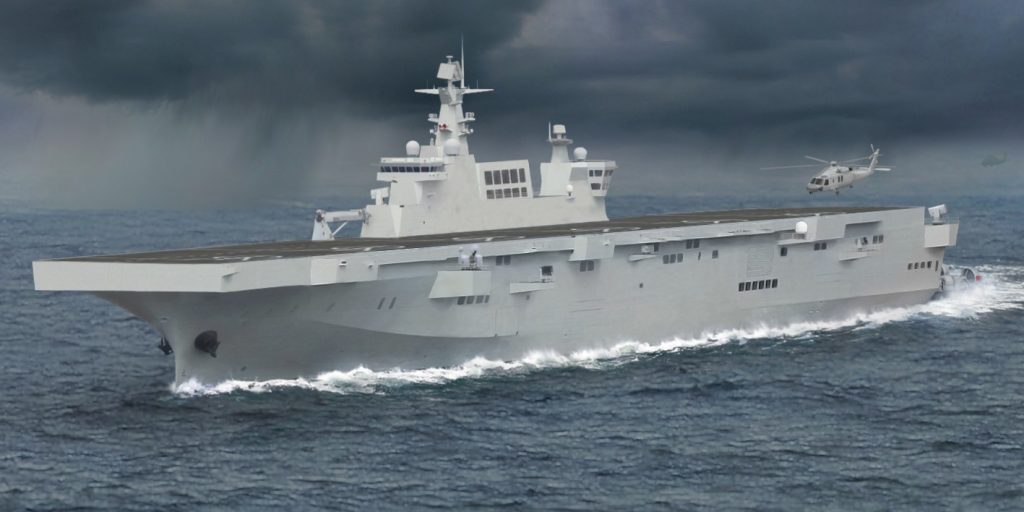 3D-impresson of the Type 075 amphibious assault ship