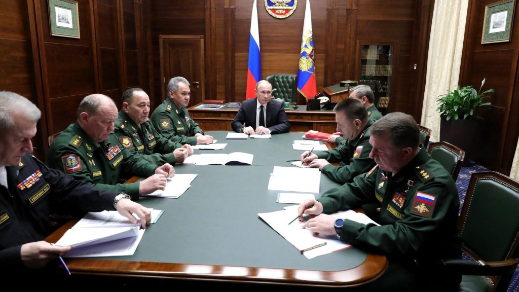 Vladimir Putin with military