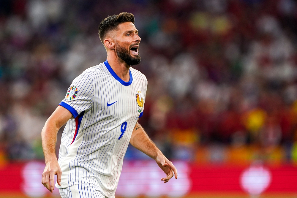 Munich,,Netherlands,-,July,9,2024:,Oliver,Giroud,Shouting,During