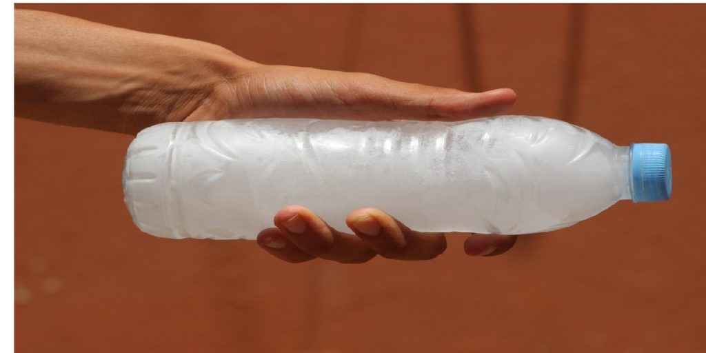 plastic bottle frozen