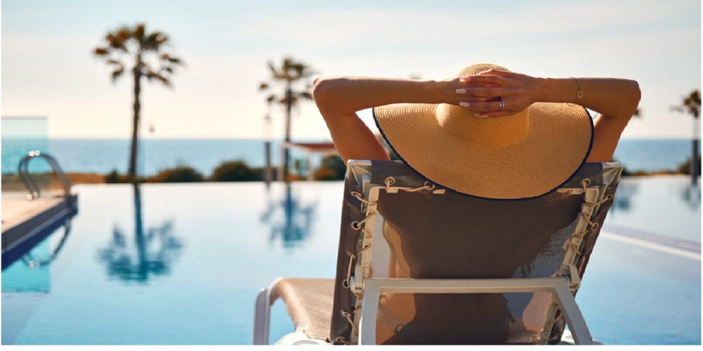 relaxing holiday pool sun
