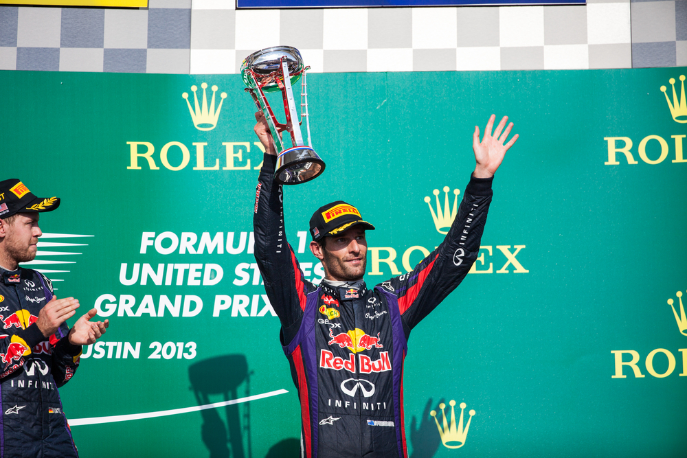Austin,,Texas,-,November,17.,Mark,Webber,Holding,Up,His