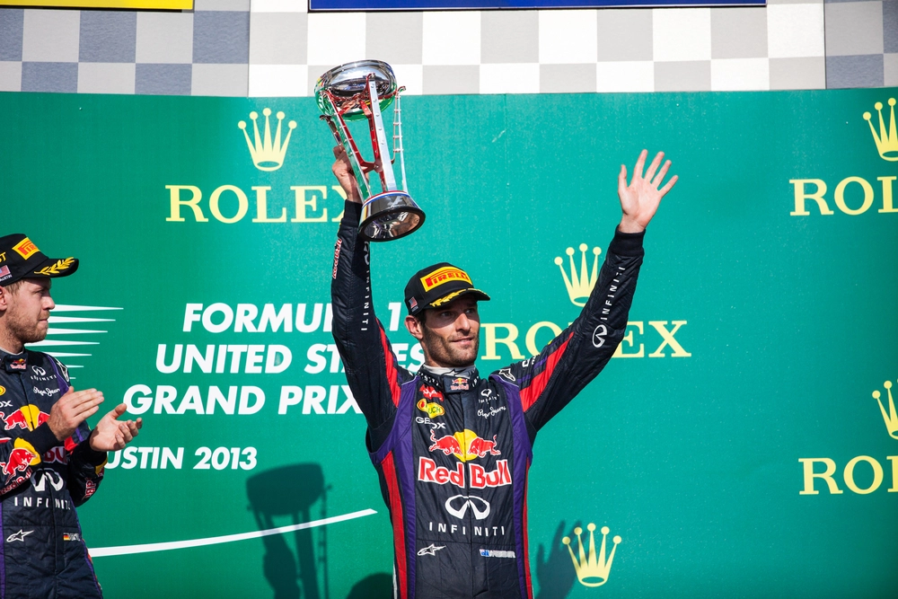 Austin,,Texas,-,November,17.,Mark,Webber,Holding,Up,His