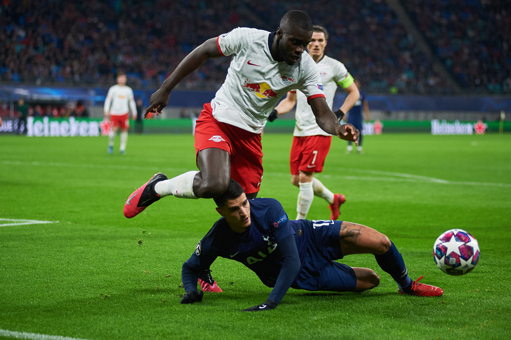 Leipzig,,Germany,-,March,10,,2020:,Dayot,Upamecano,And,Erik