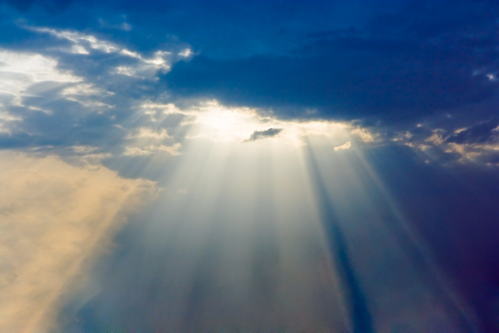 Sun Rays Through The Clouds, solstråler, skyer, solskin, weather, været, vejret, sky, himmel