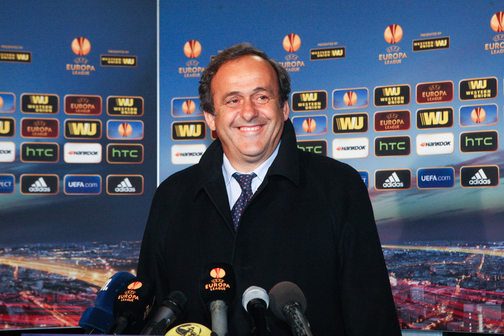 Thessaloniki,,Greece,-,February,20:,Uefa,President,Michel,Platini,Talking