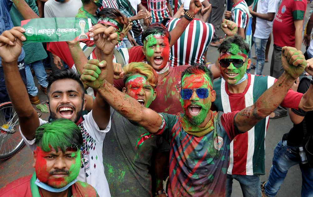 Supporters,Of,Mohun,Bagan,A.c.,Celebrate,During,A,Victory,Parade