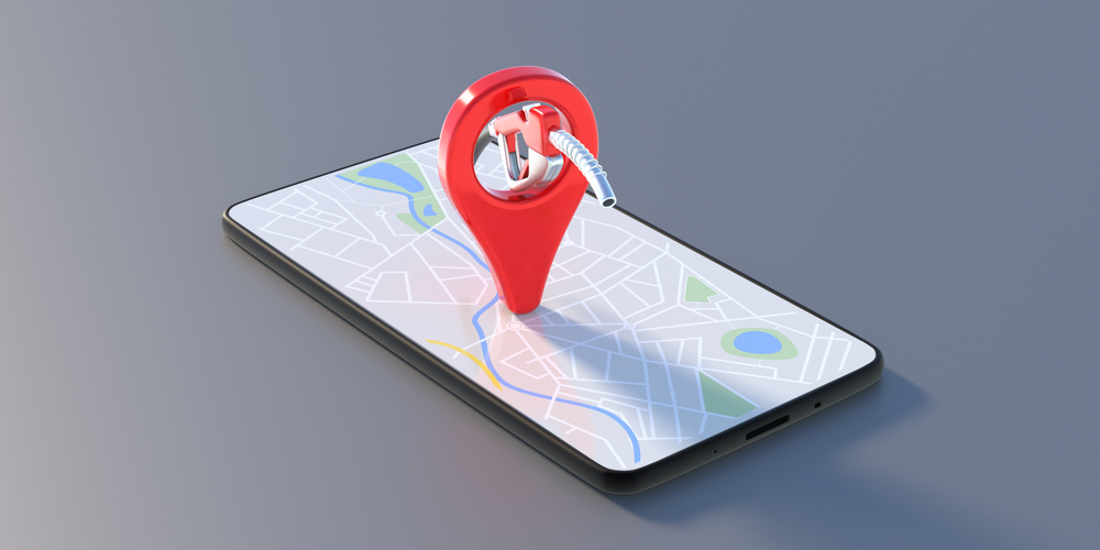 Fuel station refuel location, mobile phone app