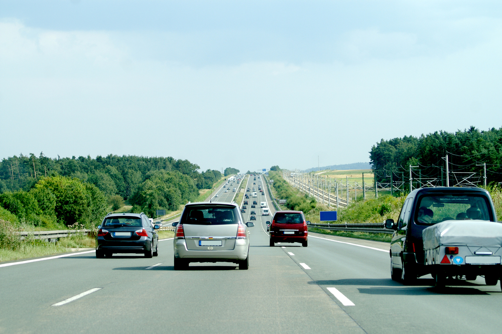 Car,Traffic,On,The,Autobahn,In,Southern,Germany