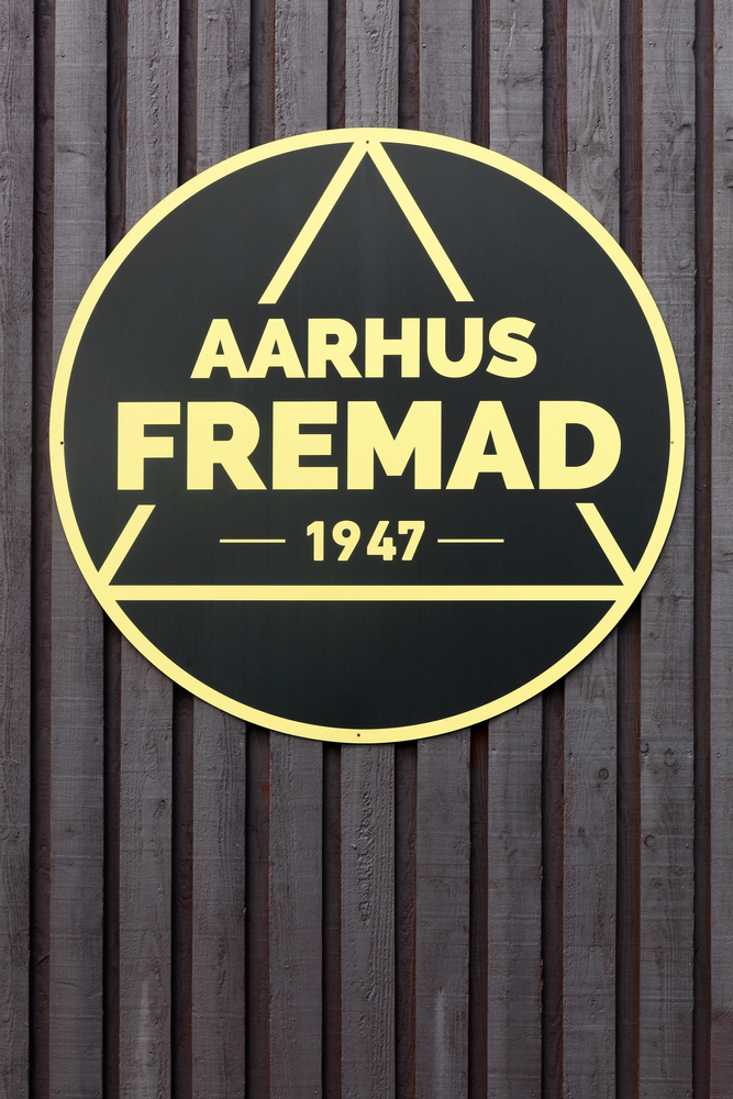 Aarhus Fremad Logo, 1947, Gul, Sort