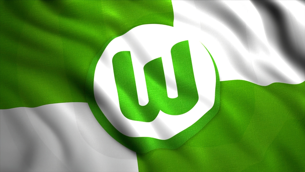 Waving,Flag,With,Vfl,Wolfsburg,Football,Club,Logo.,Motion.,Green