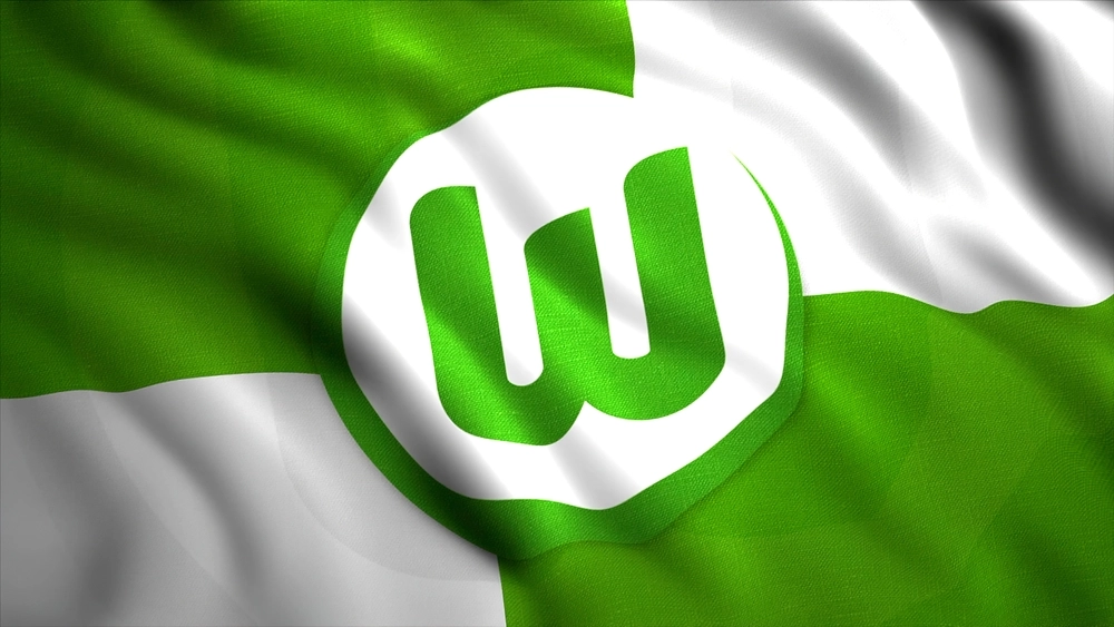 Waving,Flag,With,Vfl,Wolfsburg,Football,Club,Logo.,Motion.,Green