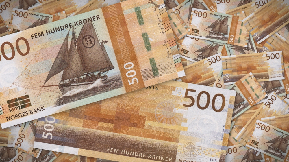 Norwegian money, norske kroner, sedler, bills, 500 kroner