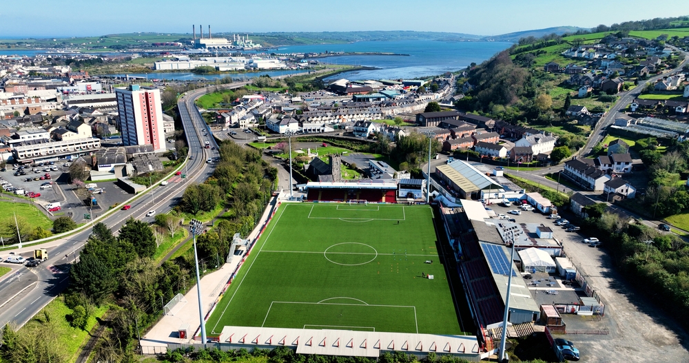 Aerial,Photo,Of,3g,Stadium,Pitch,At,Larne,Fc,Club