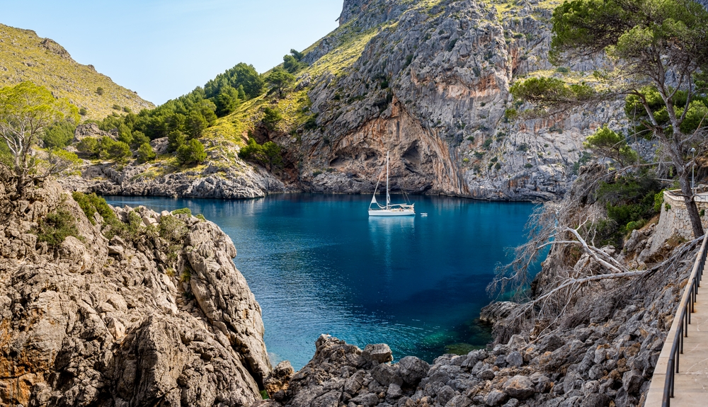 Sa Calobra,Mallorca,Calobra Bay,idyllic, sailboat, blue water, sea, travel