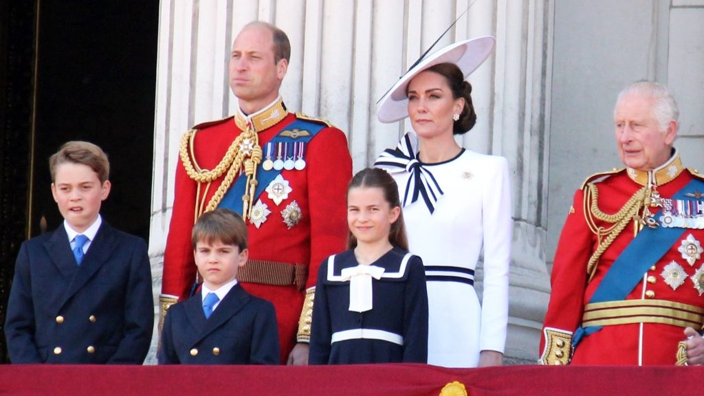 King Charles and Queen Camilla, William kate Prince and Princess of Wales and their children