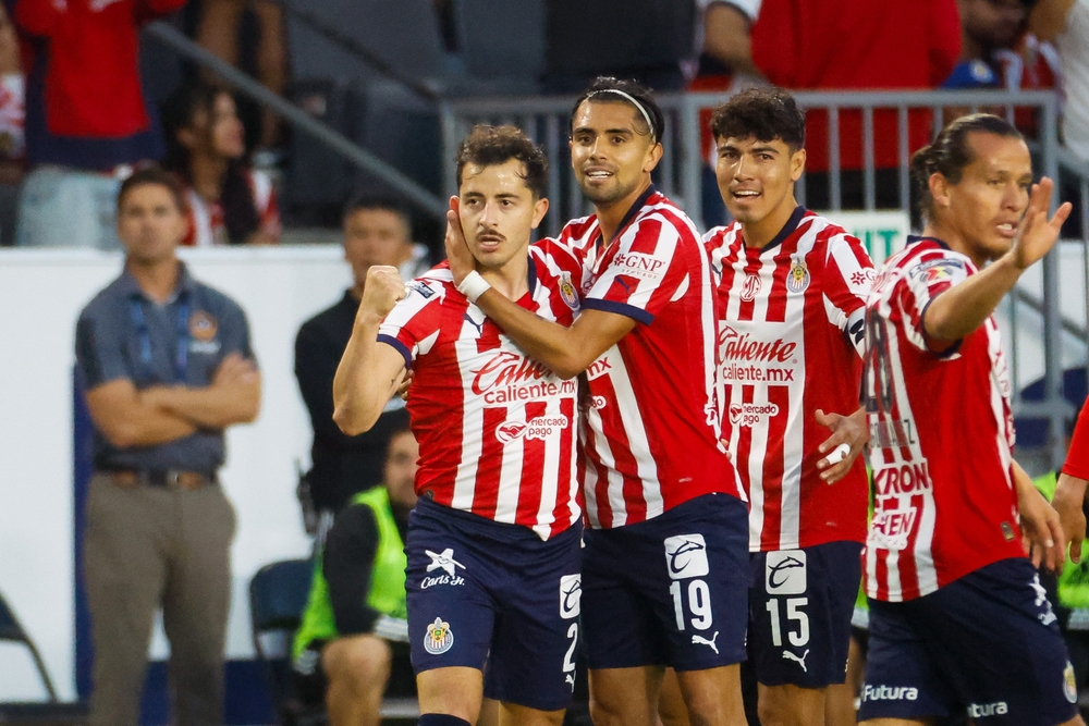 Chivas,Guadalajara's,Alan,Mozo,(l),Celibates,After,Scoring,Against,The