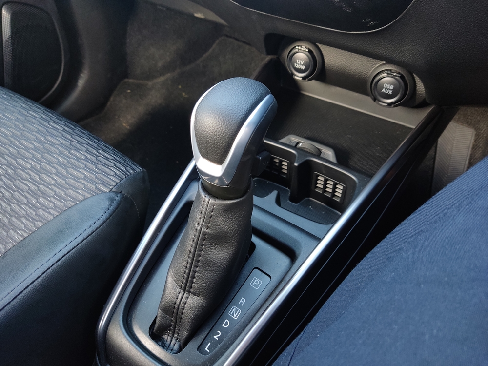 Close-up of a 4-speed automatic transmission shifter with torque converter technology
