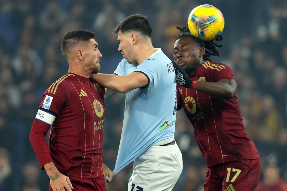 Rome,,Italy,05.01.2025,:,Lorenzo,Pellegrini,Of,Roma,,Alessio,Romagnoli