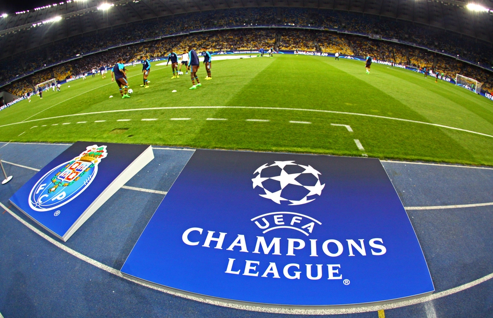 Kyiv,,Ukraine,-,September,16,,2015:,Board,With,Uefa,Champions