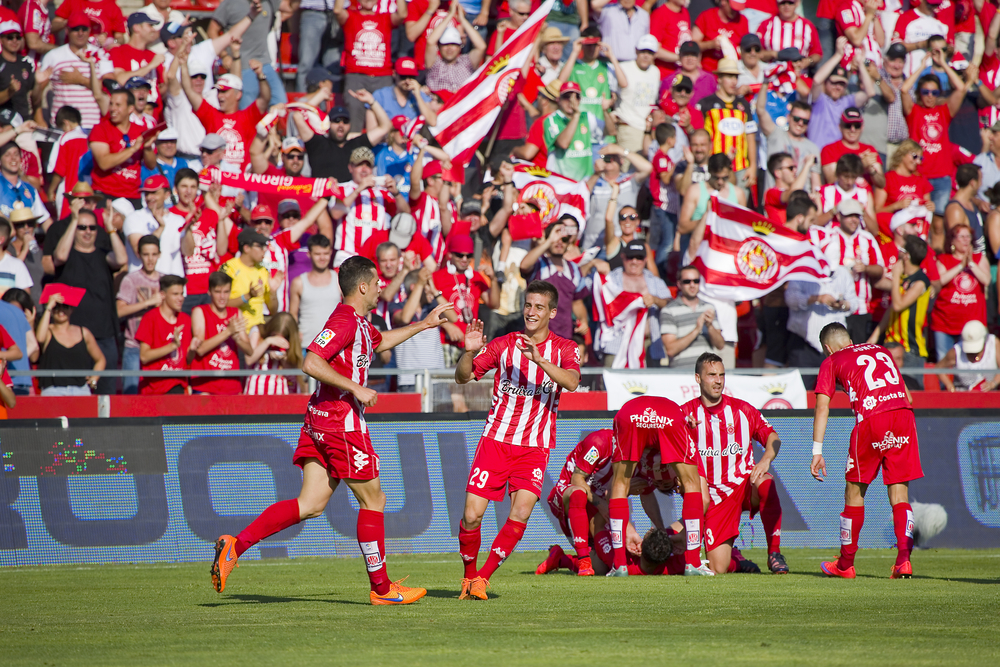 Girona,,Spain,-,June,7:,Girona,Players,Celebrating,A,Goal