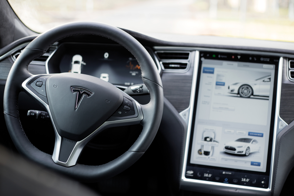 Tesla, interior, interiør, touchscreen