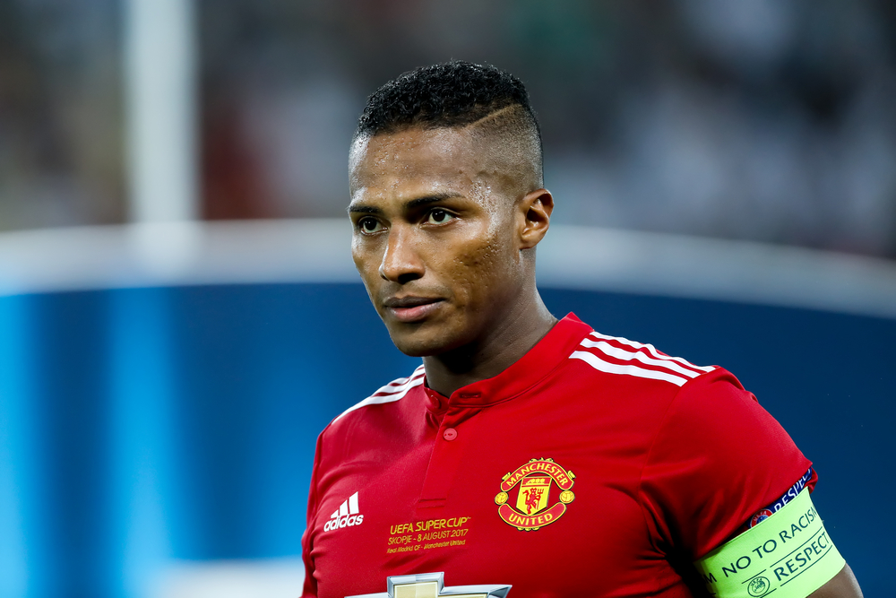 Skopje,,Fyrom,-,August,8,2017:,Manchester,United,Antonio,Valencia,During