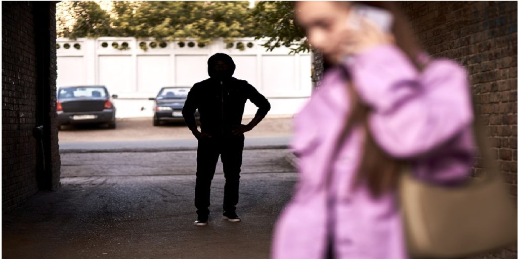 stalking man woman